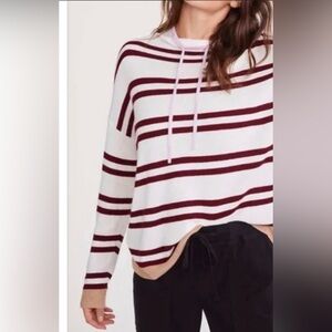 Lou & Grey Striped Drawstring Cowl Neck Sweater